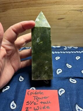 Epidote Tower - Green Crystal Display